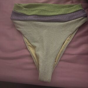 Women’s Shimmering Green and Purple Bathing Suit